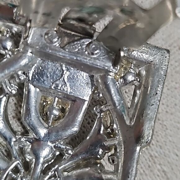 Antique New England Signed Rhinestone Dress Fur Clip 1900's Vintage - Picture 8 of 9